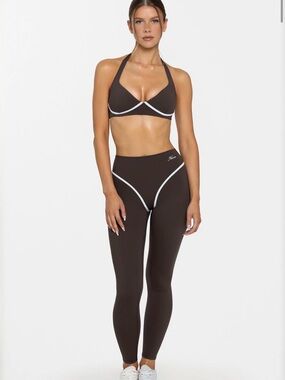 NAMA Body Butter Contour Leggings Brown White Size S NWT